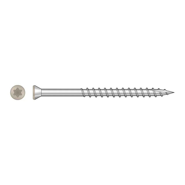 Simpson Strong-Tie T07225FTPTN (#7 x 2-1/4") T15 6-Lobe Drive Trim-Head Screw, Type 316, Tan (350 Pack)