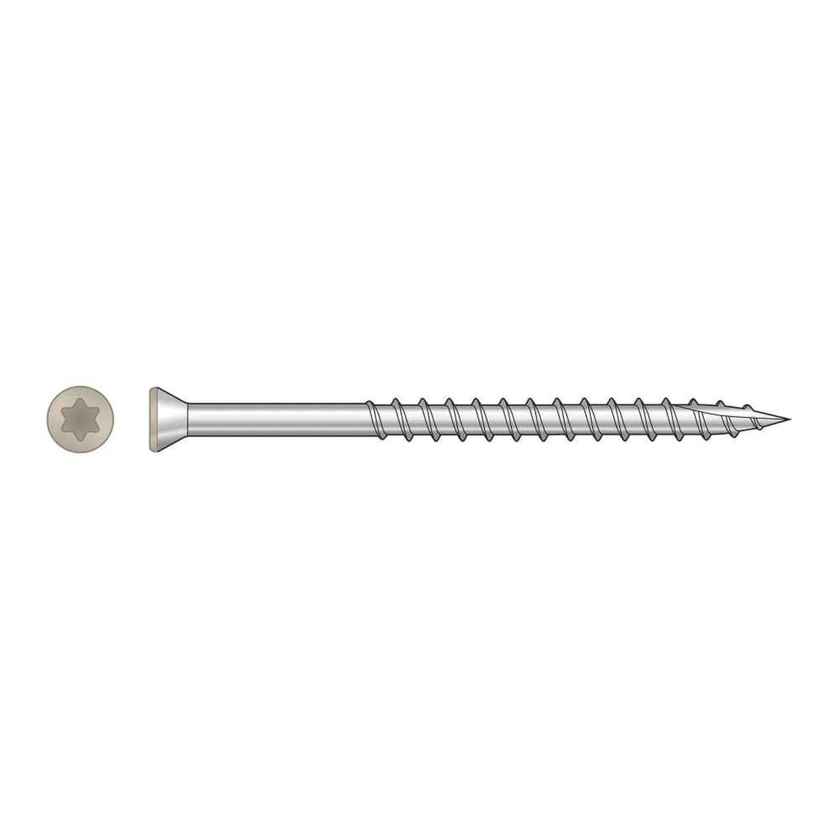 Simpson Strong-Tie T07225FTPTN (#7 x 2-1/4") T15 6-Lobe Drive Trim-Head Screw, Type 316, Tan (350 Pack)