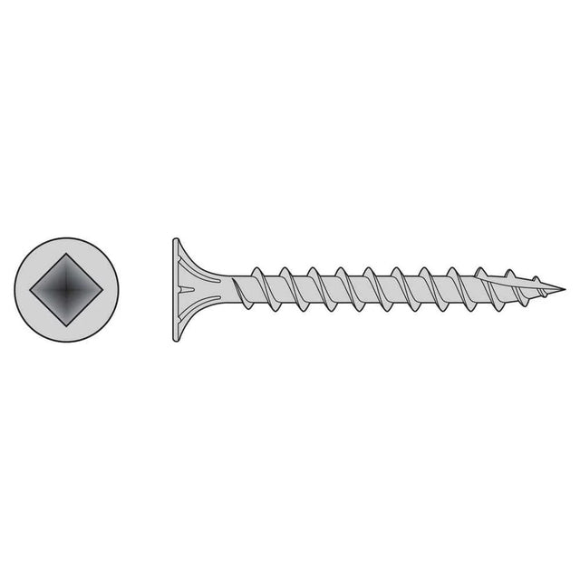 Simpson Strong-Tie T08C125WQC (#8 x 1-1/4") Fiber-Cement Screw, #2 Square Wafer-Head, Type 316 (100 Pack)