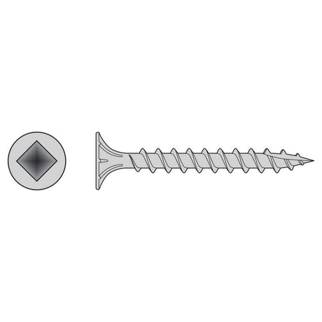 Simpson Strong-Tie T08C162WQC (#8 x 1-5/8") Fiber-Cement Screw, #2 Square Wafer-Head, Type 316 (100 Pack)