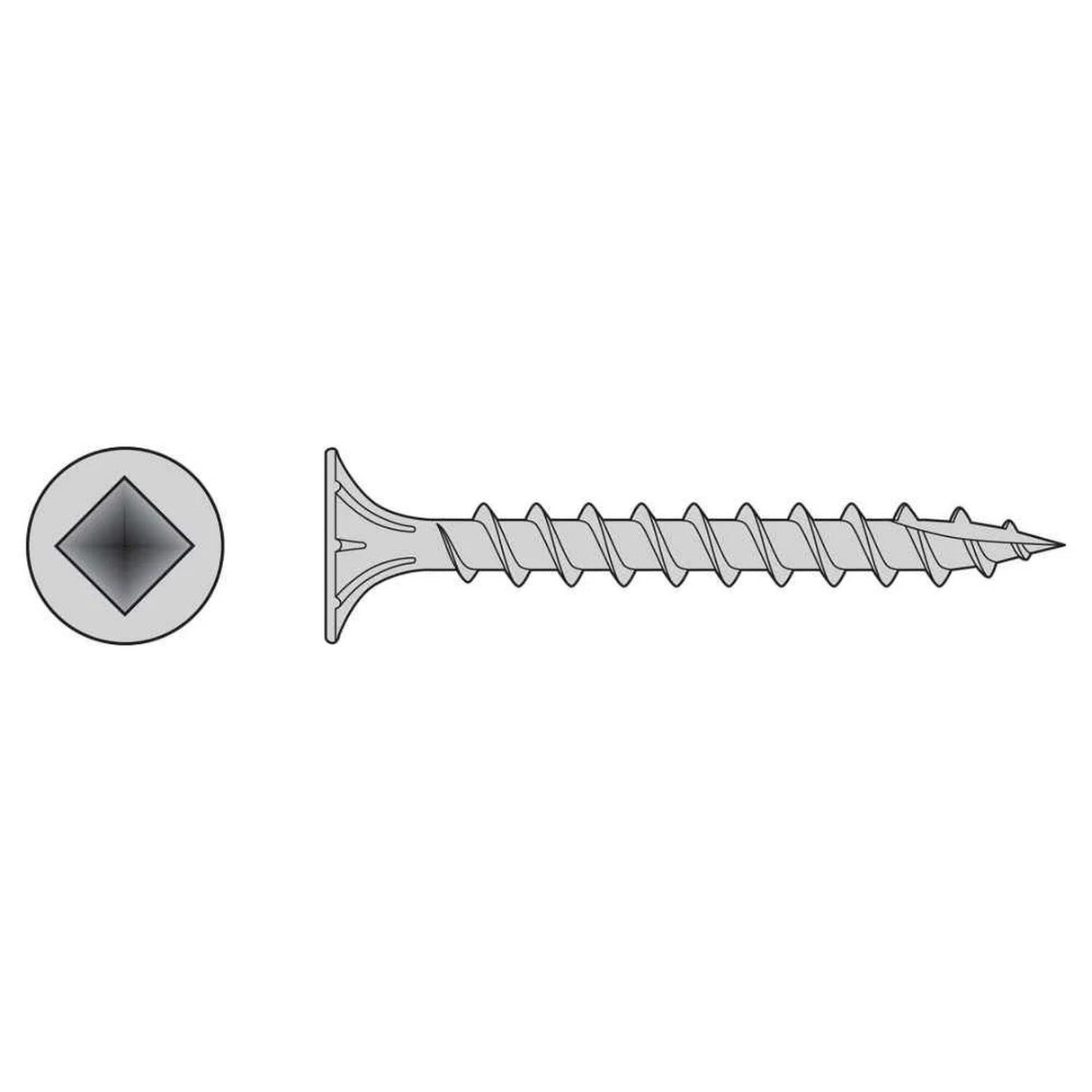Simpson Strong-Tie T08C225WQC (#8 x 2-1/4") Fiber-Cement Screw, #2 Square Wafer-Head, Type 316 (2000 Pack)