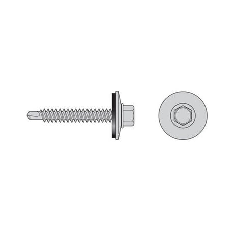 Simpson Strong-Tie T12150XOC Self-Drilling Hex-Washer-Head Screw with EPDM Sealing Washer (100 Pack)