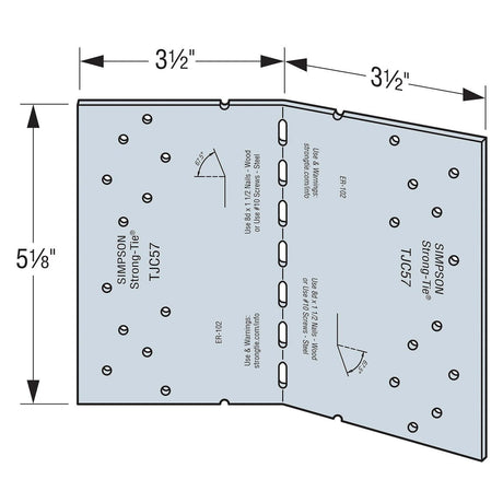 Simpson Strong-Tie TJC57 (5-1/8 in. x 7 in.) Adjustable Jack Truss Connector - G90 Galvanized - 2
