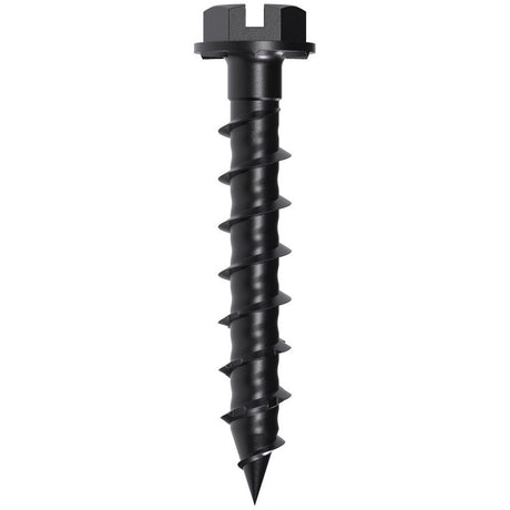 Simpson Strong-Tie TNTBL18114H Titen Turbo(3/16" x 1-1/4") Hex-Head Concrete and Masonry Screw, Black (100 Pack)