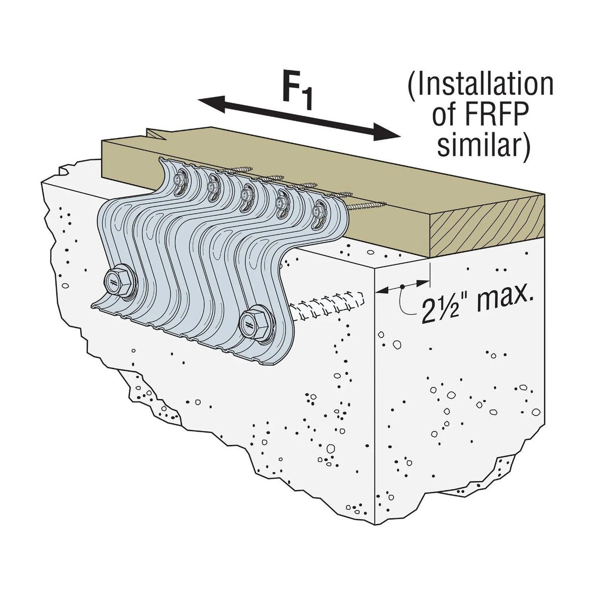 Simpson Strong-Tie URFP-SDS3 (10-5/8" x 6-1/4") Universal Retrofit Foundation Plate with SDS Screws - 5