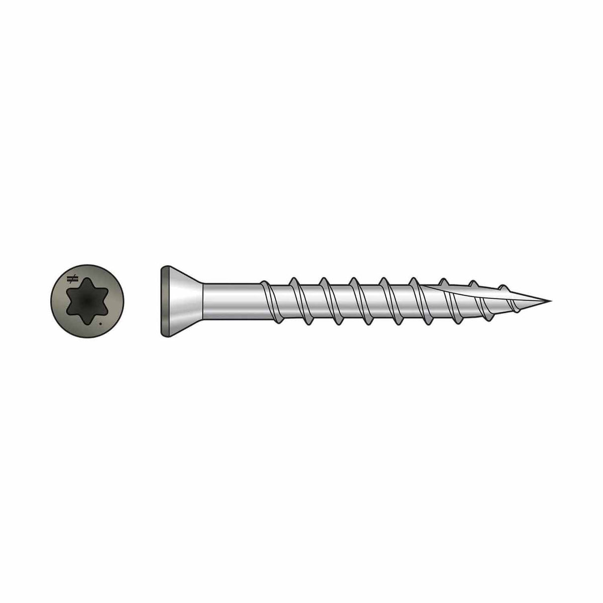 Simpson Strong-Tie T07162FT70GR (#7 x 1-5/8") T15 6-Lobe Drive SS Trim-Head Screw, Type 316, Gray (70 Pack) - 2