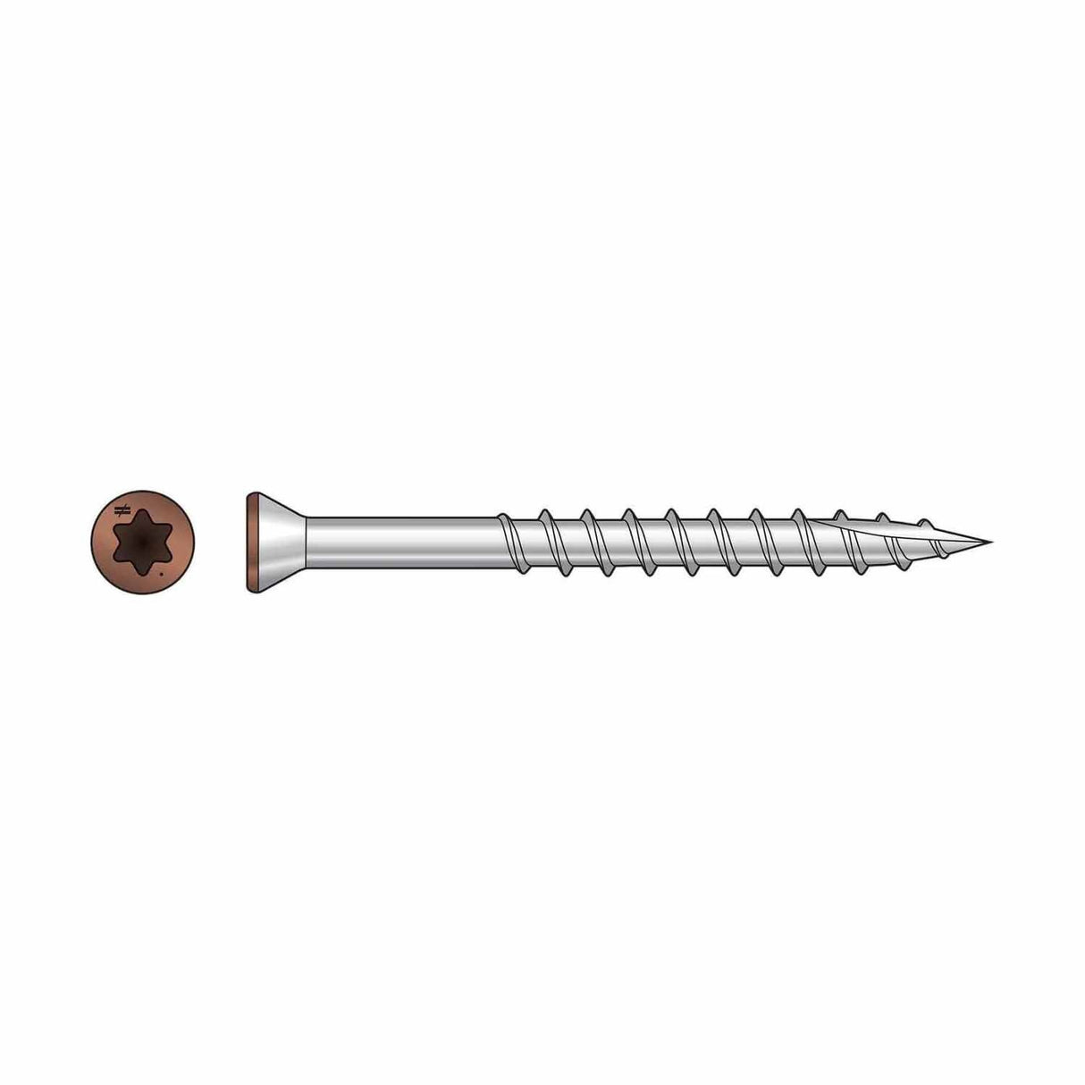 Simpson Strong-Tie T07162FT70TN03 (#7 x 1-5/8") T15 6-Lobe Drive SS Trim-Head Screw, Type 316, Tan 03 (70 Pack) - 2