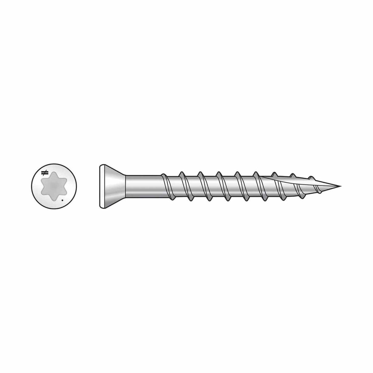 Simpson Strong-Tie T07162FT70WH01 (#7 x 1-5/8") T15 6-Lobe Drive SS Trim-Head Screw, Type 316, White (70 Pack) - 3