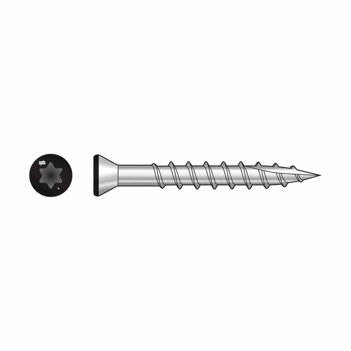 Simpson Strong-Tie T07225FT20BK (#7 x 2-1/4") T15 6-Lobe Drive Trim-Head Screw, Type 316, Black (20 Pack) - 2