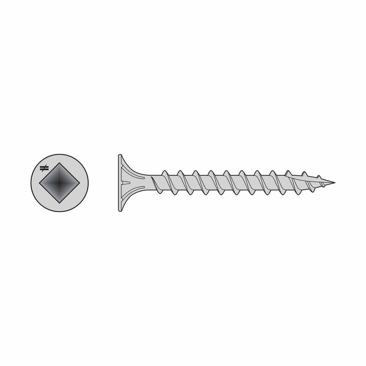 Simpson Strong-Tie T08C225WQ-RP10 (#8 x 2-1/4" #2) Fiber-Cement Screw, Square Wafer-Head. Type 316 (10 Pack) - 2