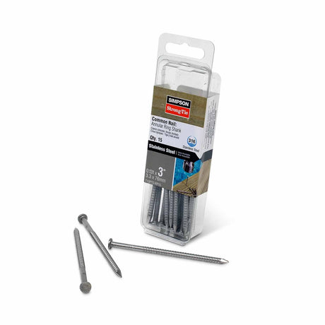Simpson Strong-Tie T10PTD-RP15 (3" x 0.131") Preservative-Treated Wood Decking Nail with Ring Shank (15 Pack)