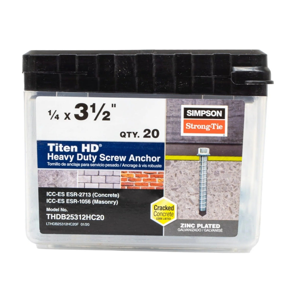 Simpson THDB25312H Titen HD Screw Anchor Zinc Plated (50 Pack) - 2