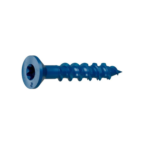 Simpson Strong-Tie TNT18114TFC8 Titen Turbo (3/16" x 1-1/4") Flat-Head Concrete and Masonry Screw, Blue (8 Pack)