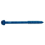 Simpson Strong-Tie TNT25400H Titen Turbo (1/4" x 4") Hex-Head Concrete and Masonry Screw, Blue (100 Pack)