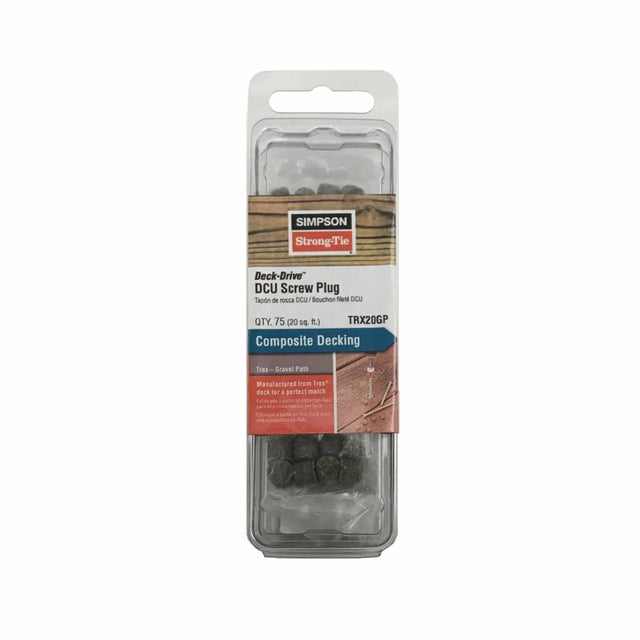 Simpson Strong-Tie TRX20GP Deck-Drive Composite Decking Screw Plug - Trex Gravel Path (75 Pack)