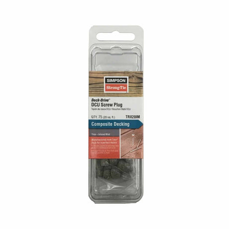 Simpson Strong-Tie TRX20IM Deck-Drive Composite Decking Screw Plug - Trex Island Mist (75 Pack)