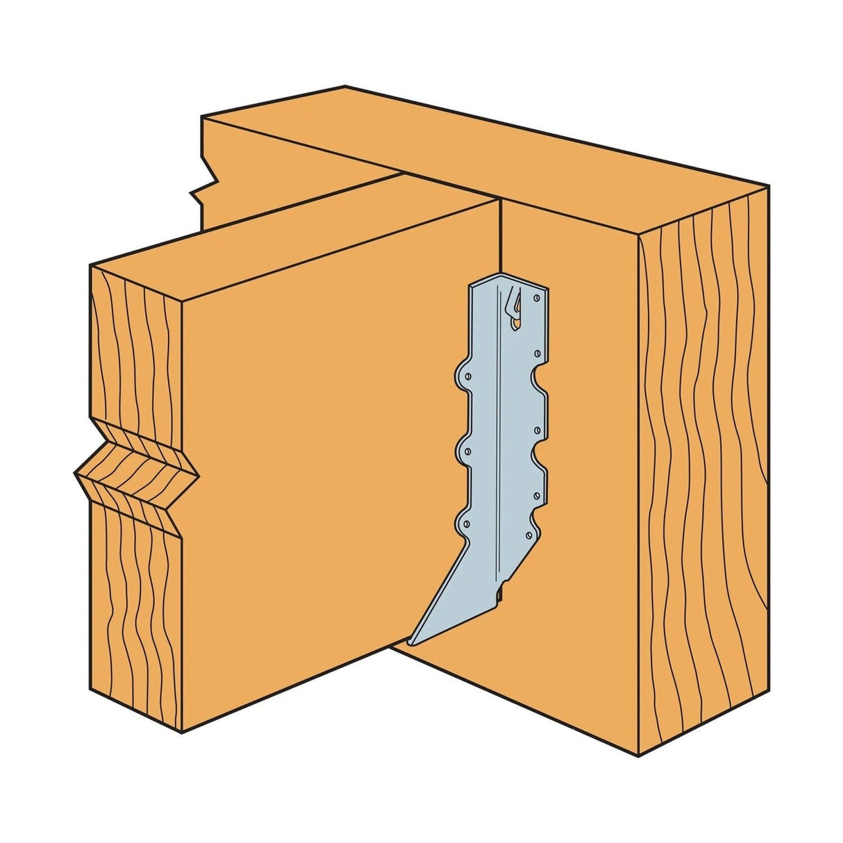 Simpson U210R Strong-Tie U Galvanized Face-Mount Joist Hanger for 2x10 Rough - 4