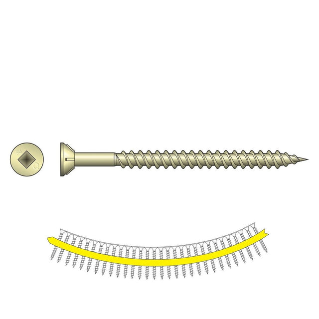 Simpson Strong-Tie WSCT212S (#8 x 2-1/2") Collated Roofing Tile Screw with Zinc Electroplate Coating (1500 Pack)