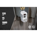 Southwire 14650006-6 120V/15A Single Outlet Right Angle Adapter, White Color - 4