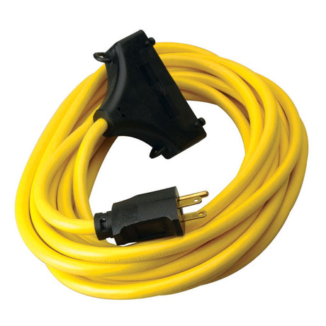 Southwire 19100002 25' Outdoor Extension Cord, 12/3 Gauge SJTW Tri-Source, Yellow Color