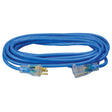 Southwire 2467SW8806 14/3 25' SJTW Low Temp Blue Extension Cord with Lighted End