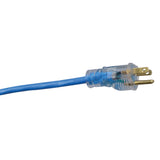 Southwire 2467SW8806 14/3 25' SJTW Low Temp Blue Extension Cord with Lighted End - 2