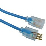 Southwire 2467SW8806 14/3 25' SJTW Low Temp Blue Extension Cord with Lighted End - 3