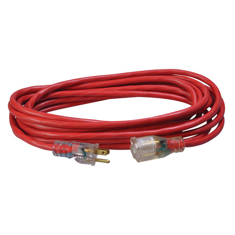 Southwire 2487SW8804 14/3 25' SJTW Red Extension Cord with Lighted End