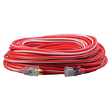 Southwire 2549SW0041 12/3 100' SJTW Red/White Extension Cord with Lighted Ends
