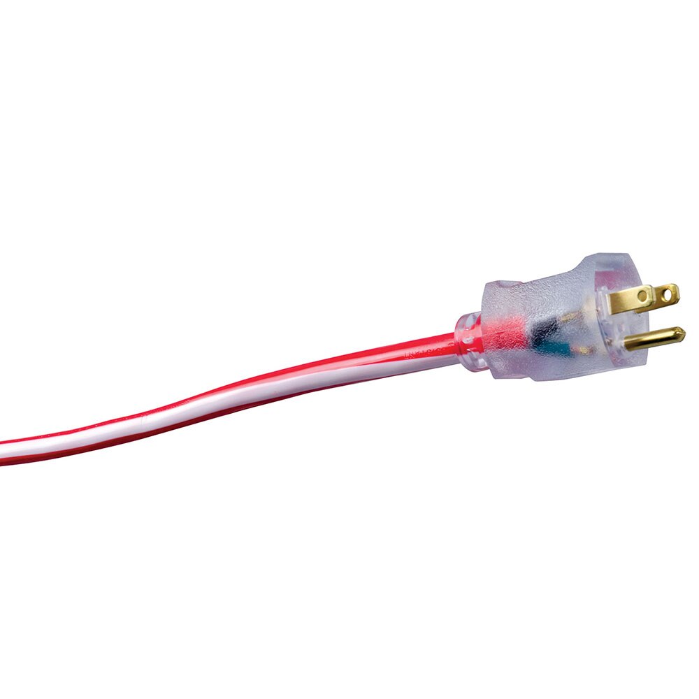 Southwire 2549SW0041 12/3 100' SJTW Red/White Extension Cord with Lighted Ends - 2