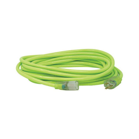 Southwire 2577SW000X 25' Extension Cord, 12/3 Gauge SJTW (Weather Resistant), Cool Green Color, Low Energy Switch+