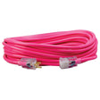 Southwire 2578SW000A 12/3 50' SJTW Cool Pink Extension Cord with Lighted End