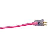 Southwire 2578SW000A 12/3 50' SJTW Cool Pink Extension Cord with Lighted End - 3