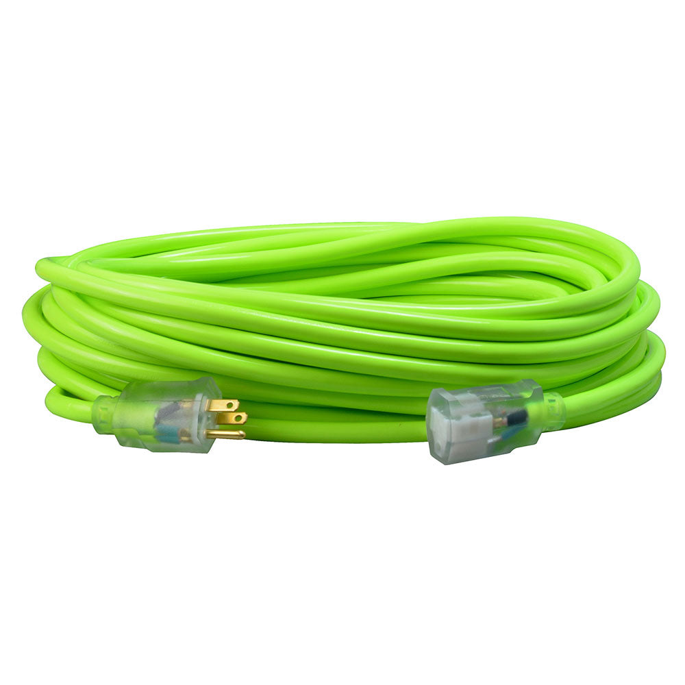 Southwire 2578SW000X 12/3 50' SJTW Cool Green with Lighted Ends