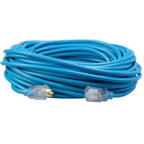 Southwire 2579SW000H 12/3 100' SJTW Cool Blue Extension Cord with Lighted Ends