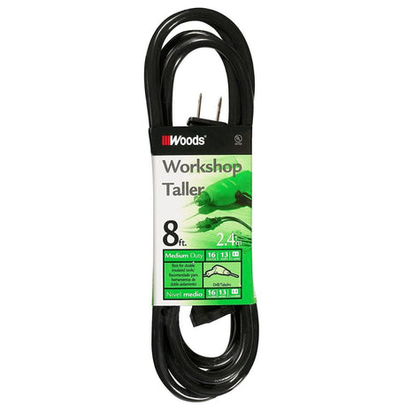 Southwire 257 8' SJTW General Purpose Extension CordEXTCORD, 16/2 Gauge, Black Color