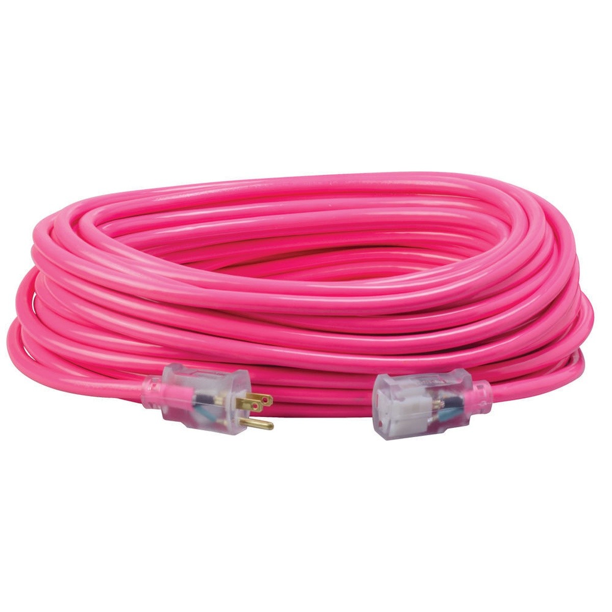Southwire 2588SW020A 15A 12/3 High Visibility Pink Extension Cord with Lighted Ends 50'