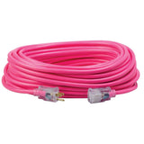Southwire 2588SW020A 15A 12/3 High Visibility Pink Extension Cord with Lighted Ends 50'