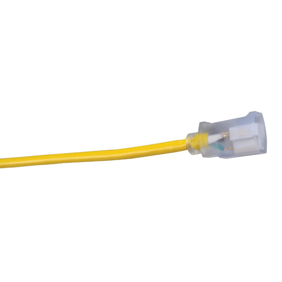 Southwire 2589SW0002 12/3 100' SJTW Yellow Extension Cord with Lighted End - 4