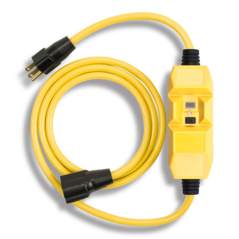 Southwire 26000016-3 6' 120V/20A 12/3 Gauge SJTOW GFCI In-Line Cord Set, Yellow Color