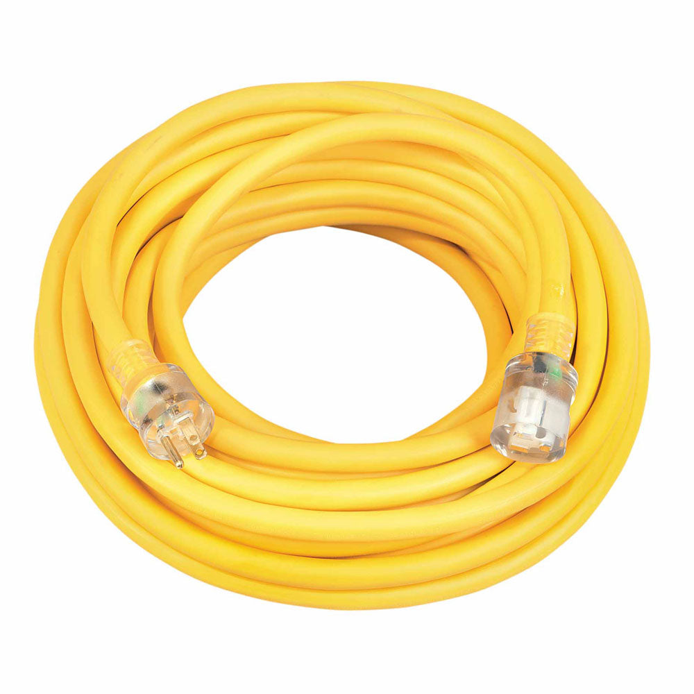 Southwire 2688SW0002 10/3 50' SJTW Yellow Extension Cord with Lighted End