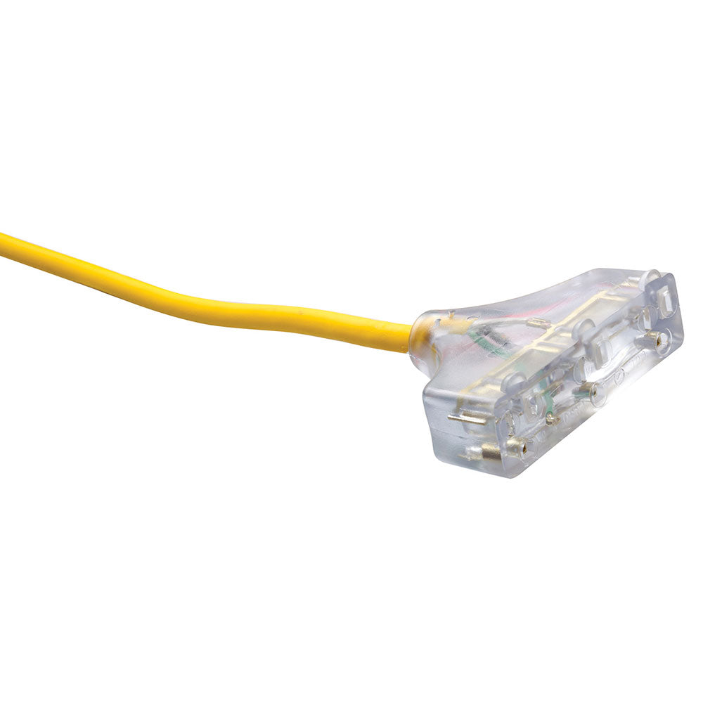 Southwire 3488SW0002 12/3 50' SJEOOW Yellow Polar/Solar Trisource Extension Cord - 3