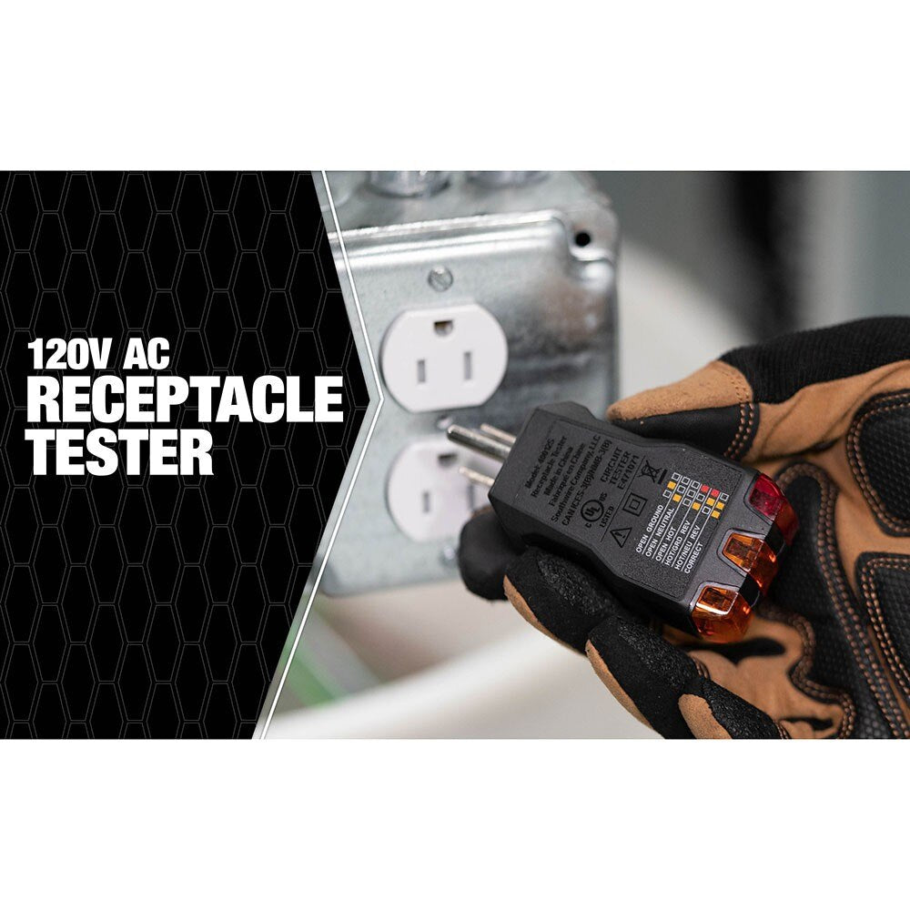 Southwire 40012S 40012S Receptacle Tester, Black - 7