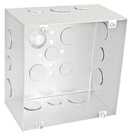 Garvin 6350-S 6"x3-1/2" Square Junction Box w/1/2 & 3/4" Knockout