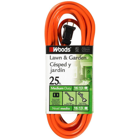 Southwire 722 25' Extension Cord, 16/2 Gauge SJTW, Orange Color