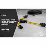 Southwire 90188802 12/3 STW Yellow Extension Cord with (x2) 5-15 Receptacles (Y-Configuration) - 4