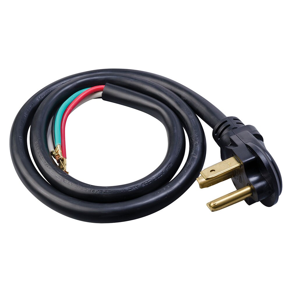 Southwire 9154SW8808 10/4 SRDT 30A Dryer 4' Black Round Cord with NEMA 14-30 Plug