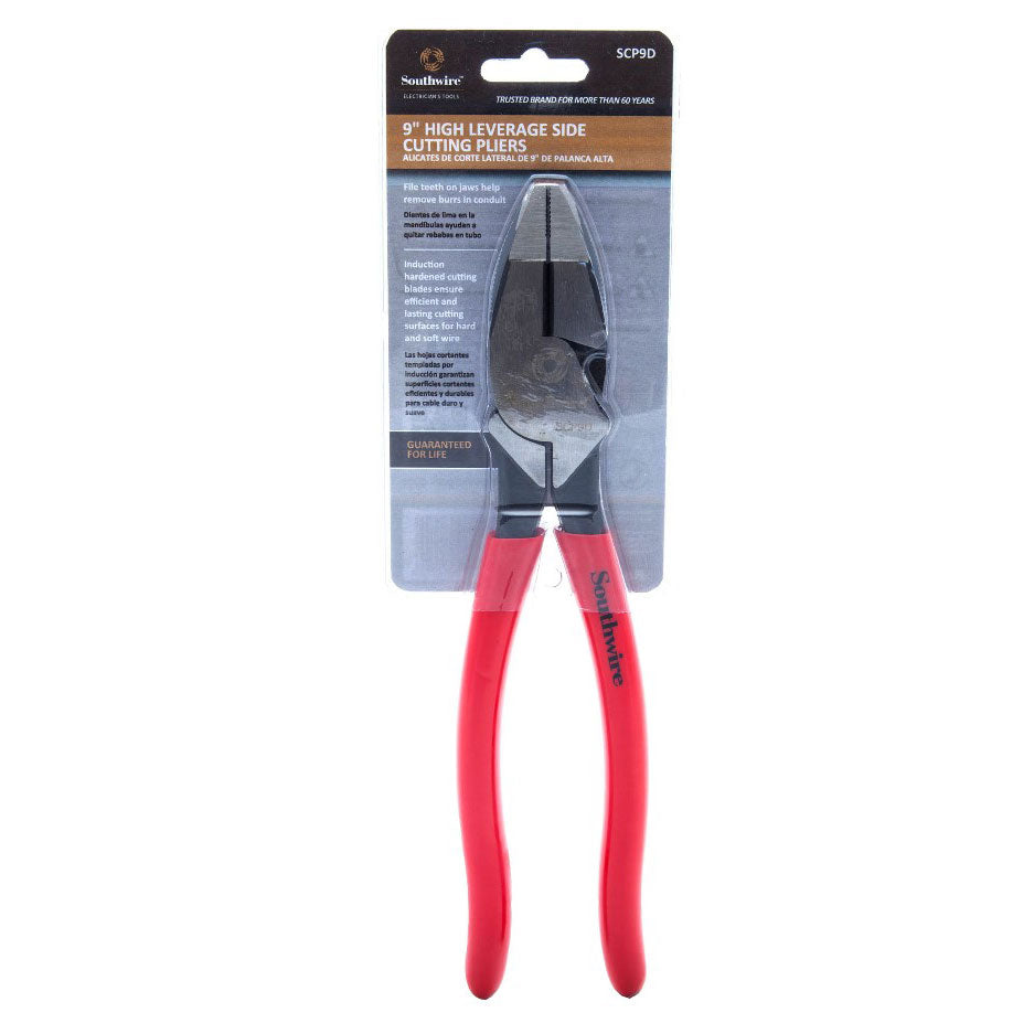 Southwire SCP9D 9" High-Leverage Side Cutting Pliers with Dipped Handles - 3