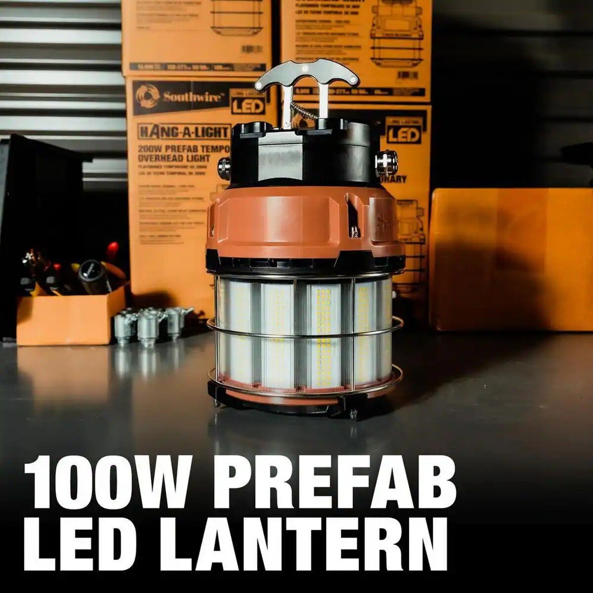 Southwire T90100 100 Watt PreFab LED Overhead Lantern Hanging Work Light - 5