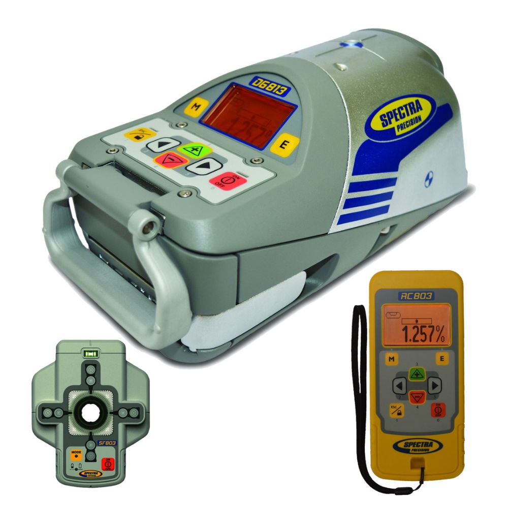 Spectra DG813-5 Pipe Laser with Dialgrade Graphic-Display, Large Pipe Plate, Vertical Pole, Remote, Spot Finder - 2